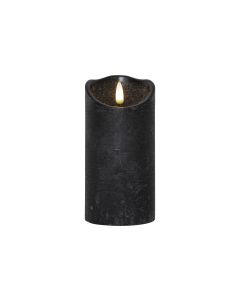 Star Trading LED-Kerze Flamme Rustic, Ø 7.5 x 15 cm, Schwarz