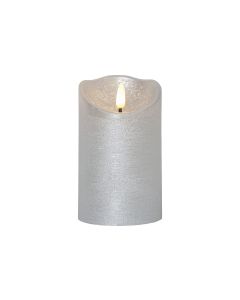 Star Trading LED-Kerze Flamme Rustic, Ø 7.5 x 12.5 cm, Silber