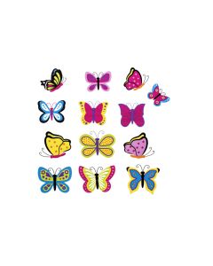 Glorex Moosgummi Sticker Schmetterlinge 27-teilig, selbstklebend