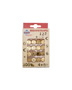 Glorex Brennstempel Zahlen/Zeichen 16-teilig