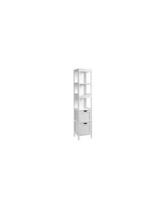 VASAGLE Badezimmerregal Landhausstil 30 x 141.5 cm, Weiss
