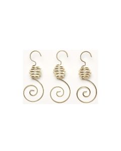 INGES CHRISTMAS DECOR Spiralhänger mit Perle 7 cm Gold, 6 Stück