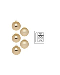 INGES CHRISTMAS DECOR Weihnachtskugel Brokatgold Ø 3 cm 24 Stück
