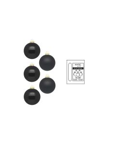 INGES CHRISTMAS DECOR Weihnachtskugel Ebony Black Ø 3 cm 24 Stück