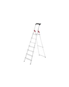 Hailo Bockleiter L60, Alu, mit Arbeitsschale 7 Stufen
