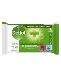 Dettol Desinfektionstücher 2 in 1 15 Stück