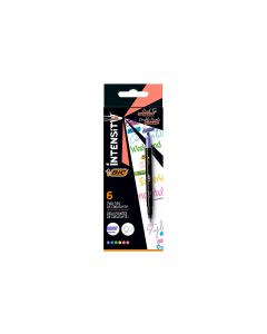 BIC Textmarker Intensity Dual Tip 6 Stück, Mehrfarbig