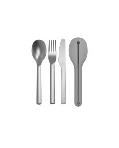 BergHOFF Besteck-Set to go Picknick Leo 3-teilig, Silber matt/Grey