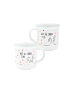 Sheepworld Universaltasse Halt die Ohren Steif! 350 ml, 1 Stück, Weiss