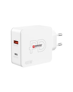 SKROSS USB-Wandladegerät Multipower 2 Pro+, Euro, 48 W, Weiss