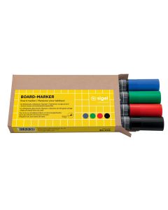 Sigel Whiteboard-Marker 4 Stück, Schwarz/Blau/Grün/Rot