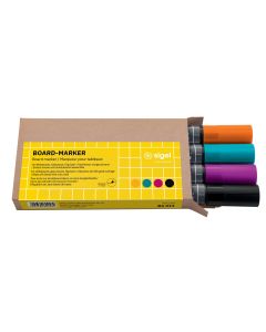 Sigel Whiteboard-Marker 4 Stück, Schwarz/Türkis/Magenta/Orange
