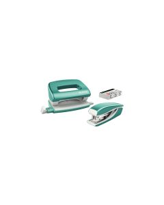 Leitz Locher und Mini-Heftgerät WOW 10 Seiten, Eisblau