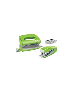 Leitz Locher und Mini-Heftgerät WOW 10 Seiten, Grün