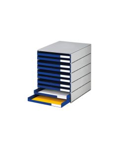 Styro Schubladenbox Styroval Pro 10 Schubladen, Blau, offen
