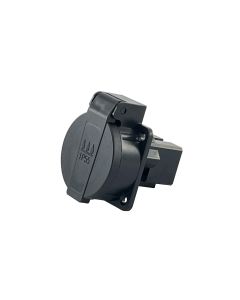 Schönenberger Einbausteckdose T13 IP55 mit Klappdeckel, Schwarz