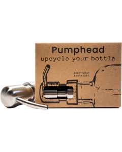 Pumphead Seifenpumpe für Glasgetränkeflaschen Silber