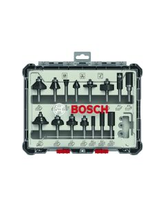 Bosch Professional Fräserset 1/4-Schaft, 15-teilig