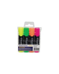 Soennecken Textmarker 4er Etui, Gelb/Grün/Orange/Rosa