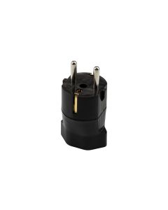 Max Hauri Adapterstecker Schuko Stecker zu T21 Buchse Schwarz