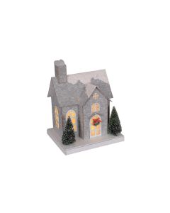Dameco Aufsteller XMAS Haus, 25 cm, Grau