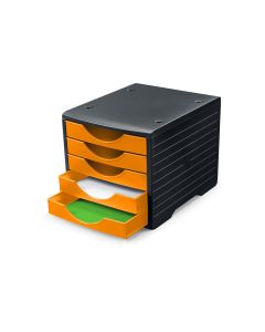 Styro Schubladenbox Styrogreenbox Schwarz/Orange