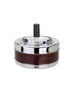 Dameco Aschenbecher mit Schleuderdeckel, Braun/Silber