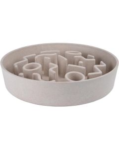 District 70 Bambusnapf Bamboo Dog Slow Feeder Ø 28 cm, Creme-Weiss