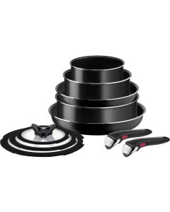 Tefal Kochgeschirr-Set Ingenio Easy On 10-teilig, Schwarz