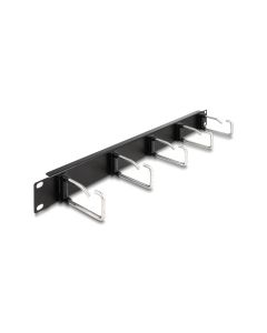 Delock Kabelführungspanel mit 5 Metallbügel 1HE , Silber