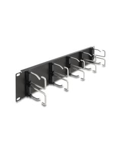 Delock Kabelführungspanel mit 10 Metallbügel 2 HE , Silber
