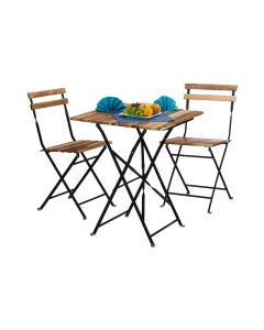 relaxdays Gartenset 3-teilig Natur/Schwarz
