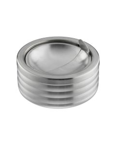 relaxdays Aschenbecher mit Deckel Silber