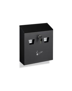 relaxdays Wandascher für aussen Schwarz/Silber