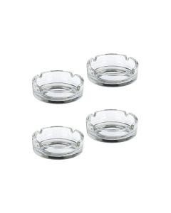 relaxdays Aschenbecher aus Glas 4er Set, Transparent