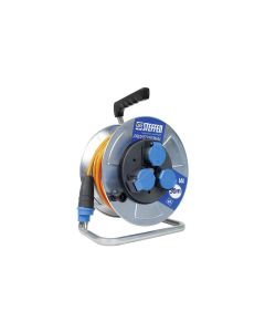 STEFFEN Kabelrolle Professional 30 m 3x T13, IP55, Silber