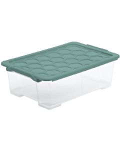 Rotho Aufbewahrungsbox Evo Safe 30 l, Grün/Transparent