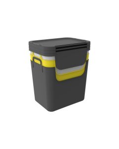 Rotho Recyclingbehälter Jive 30 l, Gelb/Schwarz/Weiss
