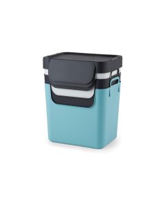 Rotho Recyclingbehälter Jive 30 l, Hellblau/Schwarz/Weiss