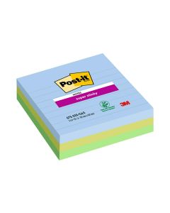 Post-it Notizzettel Super Sticky 10 x 10 cm, 3 Blöcke, liniert