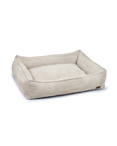 Designed by Lotte Hunde-Bett Ribbed Hellgrau 95x80x23cm