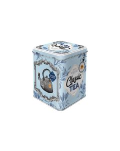 Nostalgic Art Teebeutel-Box Classic Tea Grau/Hellblau/Weiss