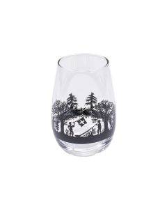 Kadastar Trinkglas Bergchilbi 400 ml, 1 Stück, Schwarz/Transparent
