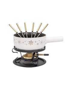 Kadastar Käsefondue-Set Sparkling Wint E22 9 Teile, Schwarz/Weiss