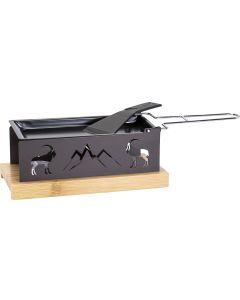 Kadastar Teelicht-Raclette Steinbock Anthrazit/Hellbraun