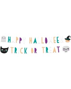 Folat Pappartikel Girlande Buchstaben Happy Halloween mehrfarbig