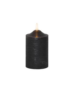Star Trading LED-Kerze Pillar Flamme Ø 7.5 x 15 cm, Schwarz
