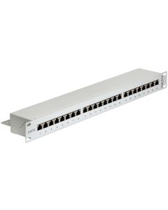 Delock Patchpanel 24 Port Cat.6 19 Rack Grau