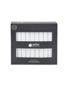müller Kerzen Stabkerze 17.5 x 2 cm, Weiss, 30 Stück
