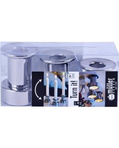 müller Kerzen Kerzenhalter 2 in 1 1 Stück, Silber